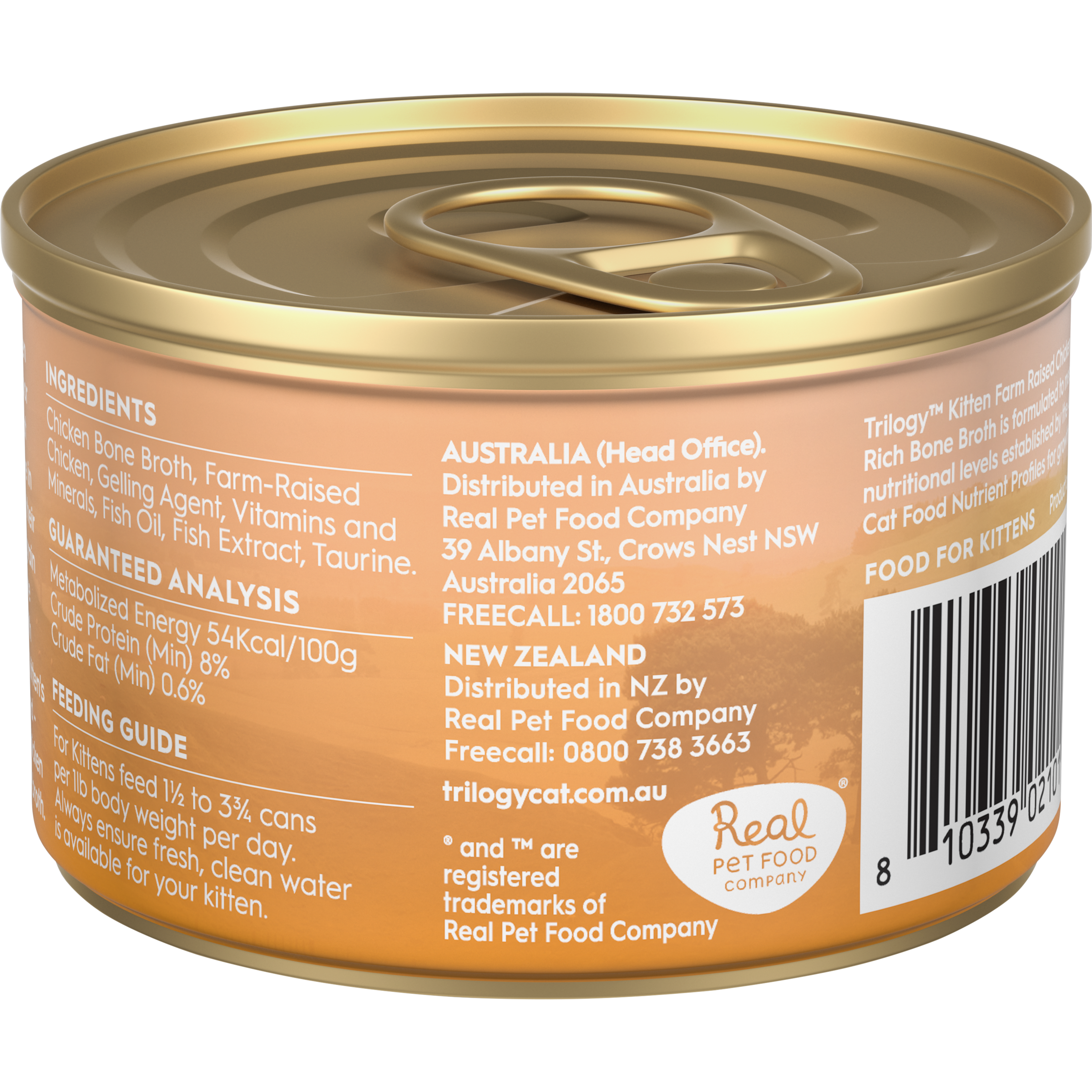 Trilogy Kitten Wet Chicken in Bone Broth 85g Multipack (24 cans)